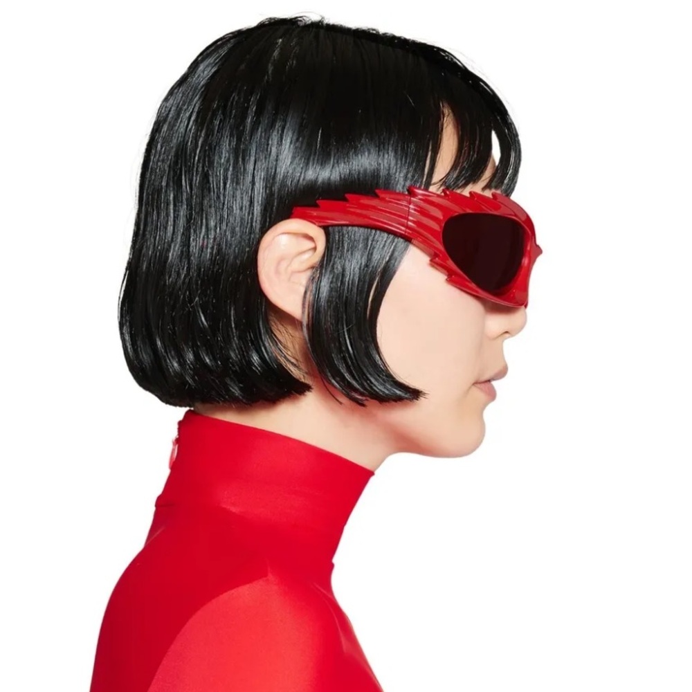 BALENCIAGA SPIKE RECTANGLE SUNGLASSES IN PINK - Picture 5 of 7